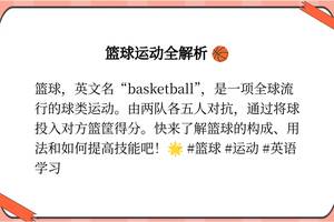 谁知道关于篮球的英语文章,就是教人怎样投篮之类的,急需!!!要参加口语比赛